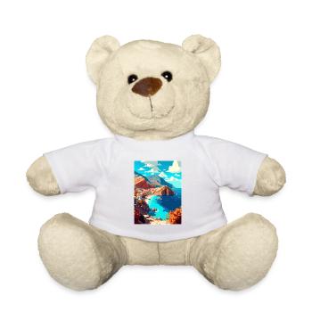 Karpathos Griechenland Dekoration Vintage Reiseposter - Teddy - Weiß - Vorne