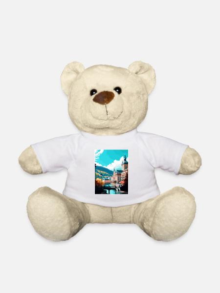 Karlovy Vary Tschechische Republik Vintage Reiseposter - Teddy - Weiß