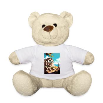 Athens Greece Decoration Vintage Travel Poster WPA - Teddy Bear - white - Front