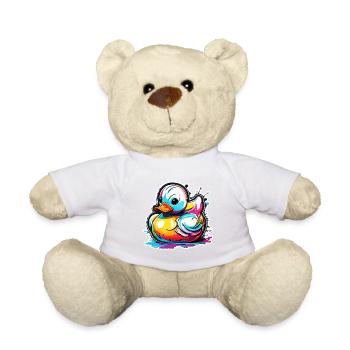Gummiente / Badeente / Wasser / Badewanne - Teddy - Weiß - Vorne