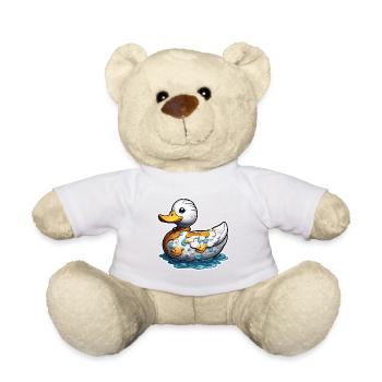 Gummiente / Badeente / Wasser / Badewanne - Teddy - Weiß - Vorne