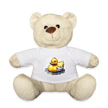 Gummiente / Badeente / Wasser / Badewanne - Teddy - Weiß - Vorne