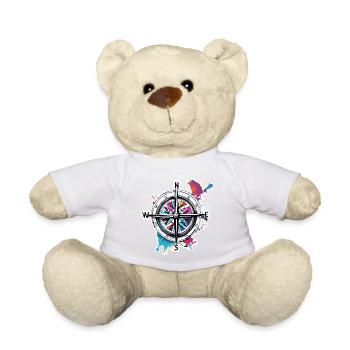 Boussole / Direction cardinale / Voyage / Survie - Nounours - blanc - Devant