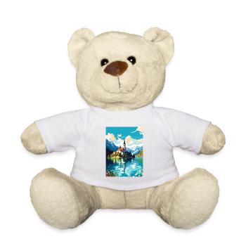Bleder See Slowenien Vintage Reiseposter Souvenir - Teddy - Weiß - Vorne