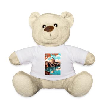 St Angelo Bridge Italy Vintage Travel Poster WPA - Teddy Bear - white - Front