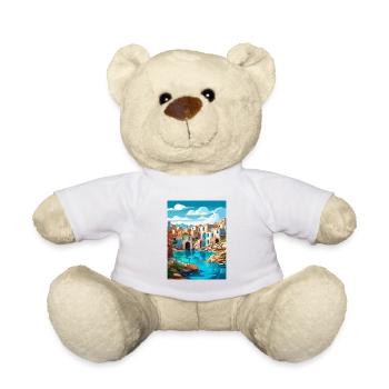 Crete Greece Decoration Vintage Travel Poster WPA - Teddy Bear - white - Front