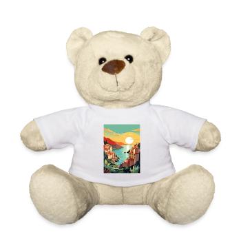 Cinque Terre Italien Dekoration Patmos Reiseposter - Teddy - Weiß - Vorne