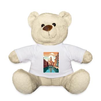 Girona Spain Vintage Travel Poster WPA Souvenir - Teddy Bear - white - Front