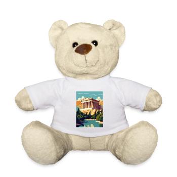 Athens Greece Decoration Vintage Travel Poster WPA - Teddy Bear - white - Front