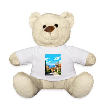 Bergamo Italy Vintage Travel Poster WPA Souvenir - Teddy Bear - white - Front
