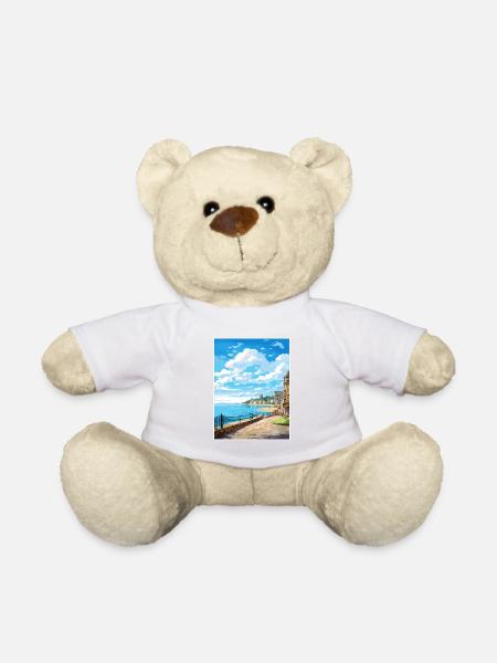 Saint Malo France Vintage voyage affiche Souvenir - Nounours - blanc