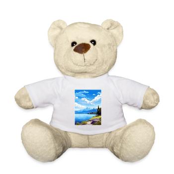 Lac du Bourget Déco Vintage Voyage Poster Souvenir - Nounours - blanc - Devant