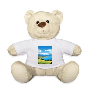 Lac de Neuchâtel Déco Vintage Voyage Poster Souvenir - Nounours - blanc - Devant