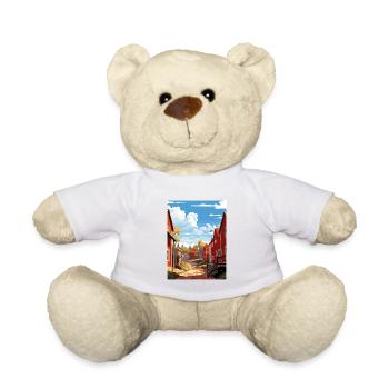 Porvoo Finlande Vintage voyage affiche WPA Souvenir - Nounours - blanc - Devant