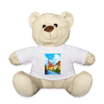 Regensburg Germany Vintage Travel Poster Souvenir - Teddy Bear - white - Front
