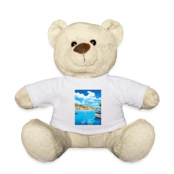 Budva Monténégro vintage Affiche de voyage Souvenir - Nounours - blanc - Devant