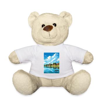 Lac Paladru Déco Affiche De Voyage Vintage Souvenir - Nounours - blanc - Devant