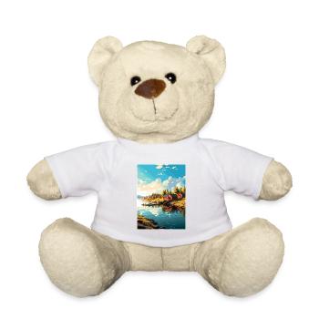 Îles Aland Finlande affiche de voyage vintage WPA - Nounours - blanc - Devant