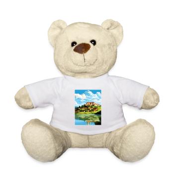 Ptuj-Schloss-Slowenien-Bleder-Reise-Plakat - Teddy - Weiß - Vorne