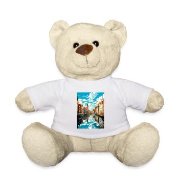 Affiche de voyage de la côte baltique polonaise de Gdansk en Pologne - Nounours - blanc - Devant