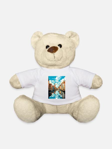 Reiseplakat Danzig, polnische Ostseeküste, Polen - Teddy - Weiß