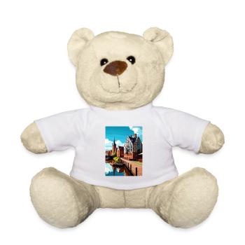 Bydgoszcz Pologne Vintage voyage affiche Souvenir - Nounours - blanc - Devant