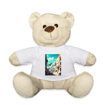 Ios Greece Decoration Vintage Travel Poster WPA - Teddy Bear - white - Front