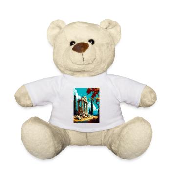 Olympi Griechenland Dekoration Vintage Reise Poster - Teddy - Weiß - Vorne