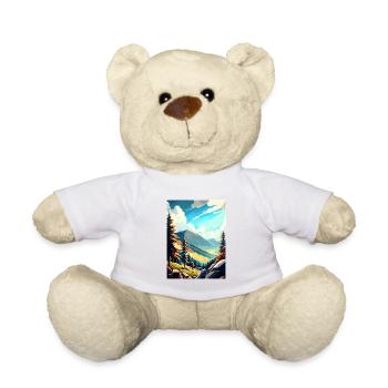 Krkonose République tchèque Affiche de voyage vintage WPA - Nounours - blanc - Devant