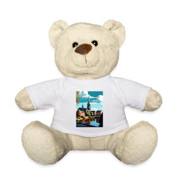 Uppsala Suède Vintage voyage affiche WPA Souvenir - Nounours - blanc - Devant