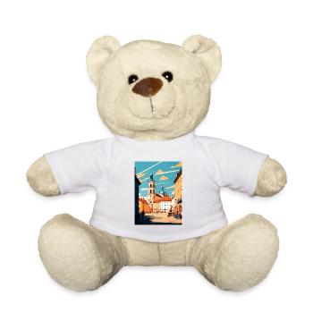 České Budějovice Tschechien Reiseplakat - Teddy - Weiß - Vorne