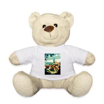 Visby Suède Vintage voyage affiche WPA Souvenir - Nounours - blanc - Devant
