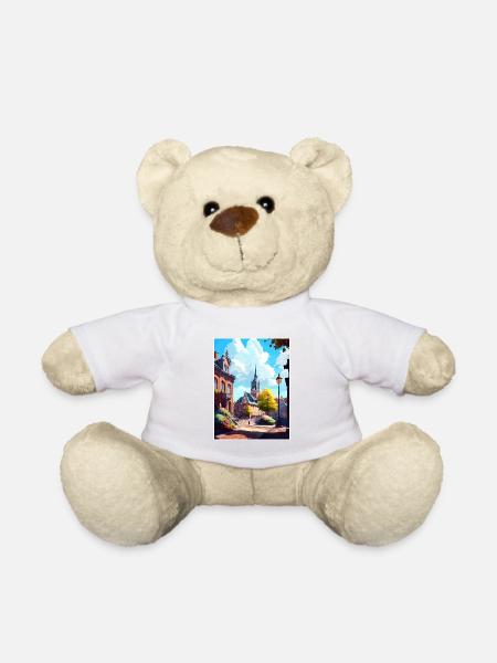 Lund Schweden Vintage Reiseposter WPA Souvenir - Teddy - Weiß