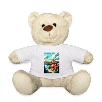 Falun Suède Affiche de voyage vintage WPA Souvenir - Nounours - blanc - Devant