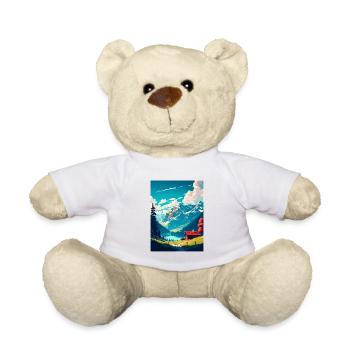 Schrattenfluh Suisse Affiche de voyage vintage - Nounours - blanc - Devant