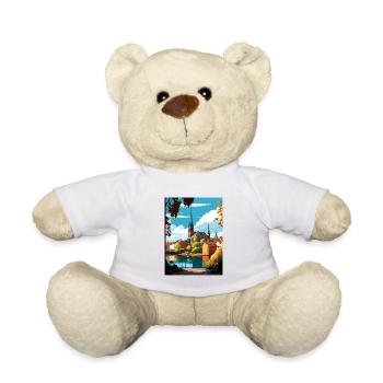 Linköping Suède Vintage voyage affiche Souvenir - Nounours - blanc - Devant