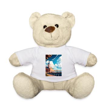 Jonköping Suède Vintage voyage affiche Souvenir - Nounours - blanc - Devant