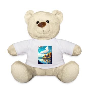 Umea Suède Vintage voyage affiche WPA Souvenir - Nounours - blanc - Devant