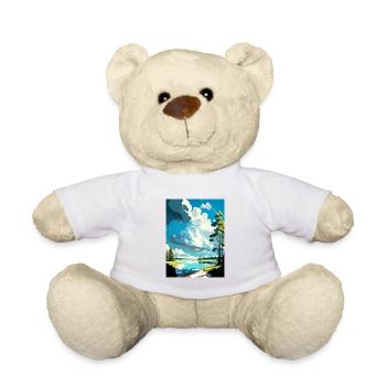 Leksand Suède Vintage voyage affiche WPA Souvenir - Nounours - blanc - Devant