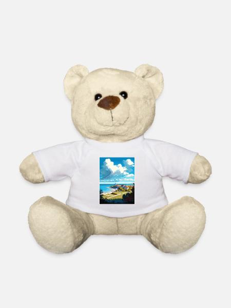 Gotland Schweden Vintage Reiseposter WPA Souvenir - Teddy - Weiß