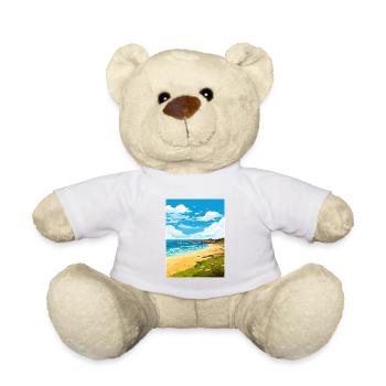 Porthgwidden Beach Cornwall Affiche de voyage Vintage - Nounours - blanc - Devant