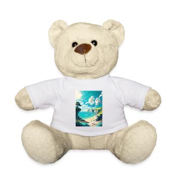 Dover England Coastal Beach Vintage Travel Poster - Teddy Bear - white - Front