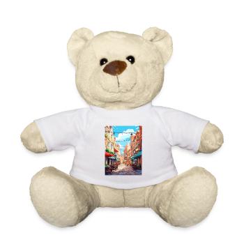 Covent Garden London England Vintage Travel Poster - Teddy Bear - white - Front