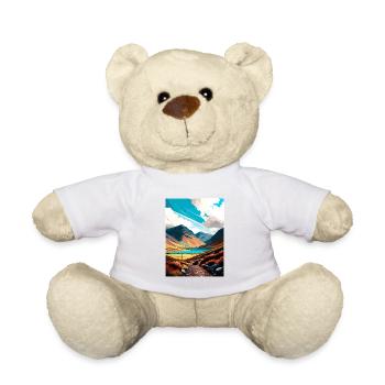 Wasdale Mountain Dekoration Vintage Reiseposter - Teddy - Weiß - Vorne