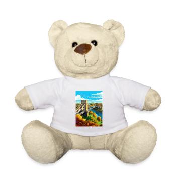 Bristol England Brücke Vintage Reiseposter WPA - Teddy - Weiß - Vorne