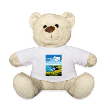 L’affiche de voyage de la péninsule de Lizard Cornwall - Nounours - blanc - Devant