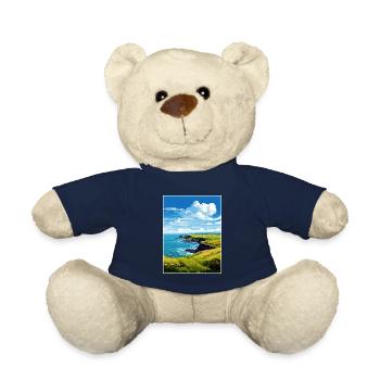 The Lizard Peninsula Cornwall Travel Poster - Teddy Bear - french navy - Front