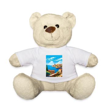 Dubrovnik Croatie Vintage voyage affiche Souvenir - Nounours - blanc - Devant