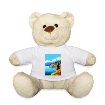 Comer See Italien Dekoration Vintage Reiseposter - Teddy - Weiß - Vorne