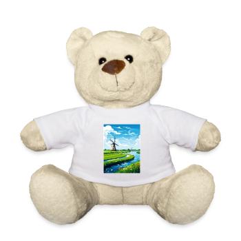 Netherlands Vintage Travel Poster WPA Souvenir - Teddy Bear - white - Front